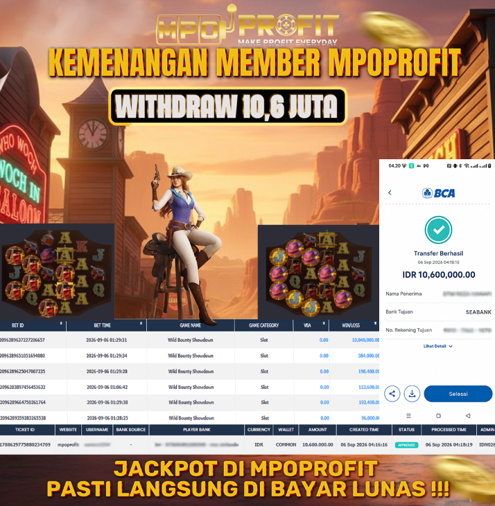 MPOPROFIT JACKPOT PGSOFT! KEMENANGAN MURNI DI (WILD BOUNTY SHOWDOWN TOTAL 10.600.000,- LUNAS)